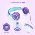 thumbnail image 3 of Kids Headphones, Jelly Comb Children Headphones On Ear, Foldable Comfortable Wired Headphones for Kids, Toddler, Girls, Boys, Teans, Hearing Protection, 85dB Volume Limited,3.7mm Audio Jack (Purple), 3 of 9