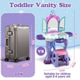 thumbnail image 4 of Kids Vanity Sets for Girls, Toddler Vanity Set Makeup Table for Kids, Girls Vanity with Mirror & Lights & Music Sound, Kids Makeup Vanity with Chair & Accessories, Toddler Toys for 2-5 Year Old Girls, 4 of 9