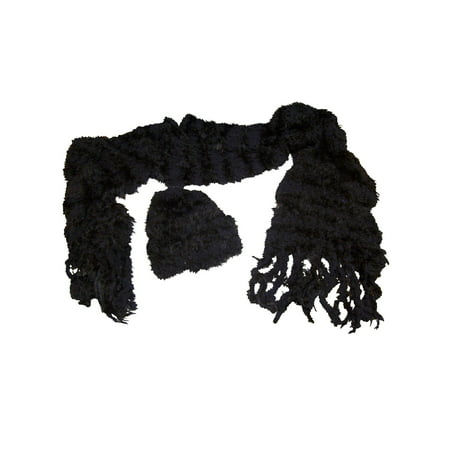 NICE CAPS Womens Ladies Adults Fancy Feather Yarn 2 Piece Hat And Scarf ...