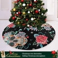 thumbnail image 6 of FMSHPON SkullRoses Wildflowers Cactus Xmas Christmas Tree Skirt Stand Mat for Holiday Party Decoration Indoor Outdoor 36 inches, 6 of 6