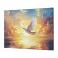 thumbnail image 3 of CozyNet Glowing Dove Soaring Above A Calm Lake, Surrounded By Radiant Divine Clouds And Peace Wall Art Prints With Frame Canvas Perfect for Living Room & Bedroom, Ready to Hang, Wall Decor 12"x16", 3 of 10