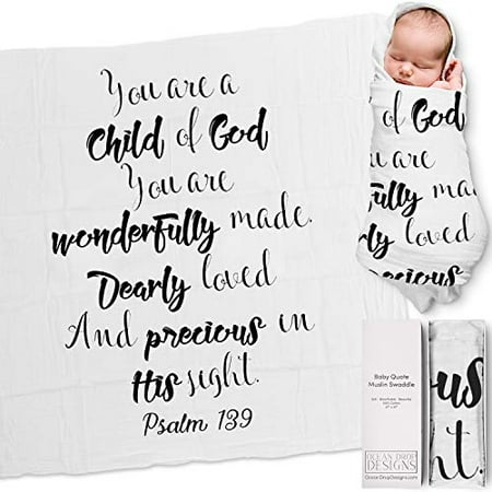 Couverture Pour Bebe En Mousseline De Coton 100 Ocean Drop Citation Enfant De Dieu Avec Boite Cadeau Pour Bapteme Bapteme Filleul Filleule Garcon Ou Fille Douche De Bebe Super Doux Walmart Canada