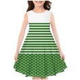 thumbnail image 2 of Cute Dresses for Girls Size 4-14 Sleeveless A-Line Sundresses Teens Kids Trendy Stripe Polka Dot Printed Crewneck Pullover Midi Dress, 2 of 3