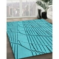 thumbnail image 3 of Ahgly Company Machine Washable Indoor Square Transitional Bright Cyan Blue Area Rugs, 7' Square, 3 of 7