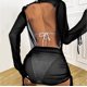 thumbnail image 4 of Gibobby Vestido Elegante Bikini de mujer Drapeado Cordón delantero Malla sin espalda Cubrir sin lencería Mini vestido Beach Wrap Bikini Shiny Wraps Cubrir para trajes de baño（Negro， M), 4 of 5