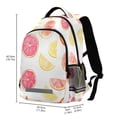thumbnail image 2 of FORMRS Unisex Backpack Elementary School Travel Bookbag with Reflective Stripes, White Grapefruit Slices, 2 of 7