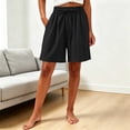 thumbnail image 2 of Binmer Women’s Drawstring Elastic Waist Casual Loungewear Shorts, Womens and Women's Black,Size M-3XL, 2 of 7