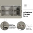 thumbnail image 6 of Buffet Cabinet, Atumon Accent Cabinet with 3 Doors, Farmhouse Buffet Cabinet with Adjustable Shelves, Wood Cabinet Furniture for Kitchen Dining Room Living Room, 60"L x 15.7"W x 34.3"H, Gray, 6 of 10