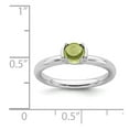 thumbnail image 5 of Solid 925 Sterling Silver Stackable Peridot Green August Gemstone Ring Eternity Band Size 9, 5 of 6
