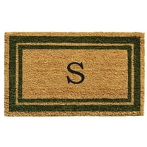 Calloway Mills Sage Green Border 18" x 30" Monogram Outdoor Doormat (Letter T)