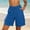 *Blue, variant on Binmer Women's Waffle Knit Drawstring Elastic Waist Shorts with Pockets ,Solid Color Casual Summer Short Army Green,Women's Plus L
