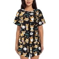 thumbnail image 1 of Cauagu Ensemble de Pyjama Col Rond pour Femmes, Pyjamas à Manches Courtes Ensemble de Vêtements de Nuit Doux Ensemble de Pyjamas d'Été Ensemble de Détente 2 Pcs Pj-TTG, 1 of 6