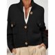 thumbnail image 5 of Chaquetas Tipo Suéter con Botones para Mujer, de Moda, con Cuello Alto, Larga, Holgadas, de Punto Grueso, Abrigos para Exteriores. Negro M, 5 of 7