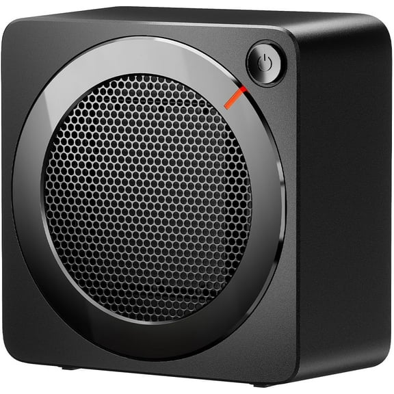 Mini Space Heater, Lightweight PTC Ceramic Fast Heating 500W Energy Efficient for Indoor Use, Overheating & 45° Tip-Over Protection, Portable Desk Electric Heaters for Office Home Black