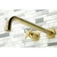 thumbnail image 3 of Kingston Brass KS8047DX Concord Two-Handle 3-Hole Wall Mount Roman Tub Faucet in Brushed Brass, 3 of 7