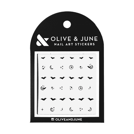 Olive & June Nail Art Stickers, Halloween Bats, 36 Ct