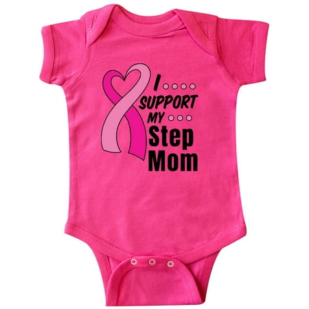 

Inktastic Breast Cancer Awareness I Support My Step Mom Pink Ribbon Gift Baby Boy or Baby Girl Bodysuit