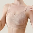 thumbnail image 2 of Wireless Bras for Women Embriodery Full Coverage Padded Push Up No Underwire Seamless Comfortable Everyday Bra,Khaki,44 C, 2 of 4