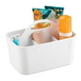 thumbnail image 3 of mDesign Plastic Shower Caddy Storage Organizer Basket, Handle, 2 Pack, White, 3 of 9