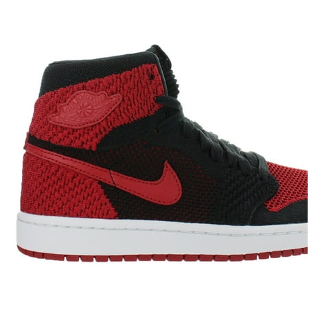 Kids Air Jordan 1 Retro Flyknit GS Banned Black Varsity Red White...
