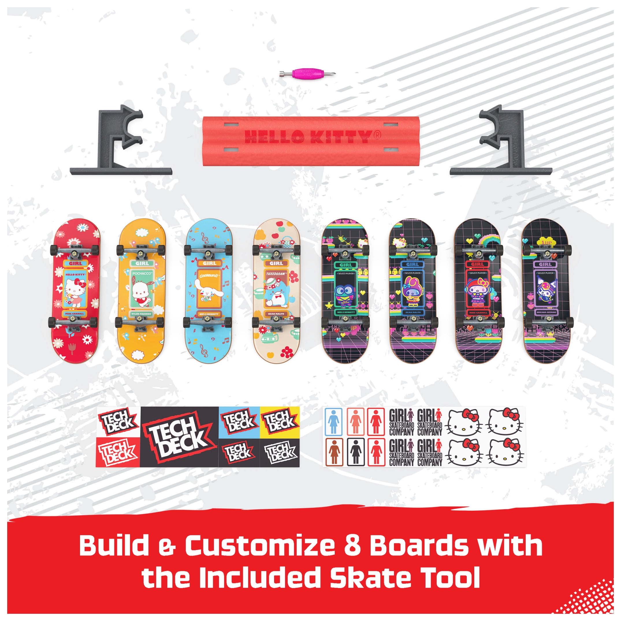Tech Deck Powell Peralta Sk8shop Bonus Pack with Ramp, Includes 8 Fingerboards, for Ages 6 and up