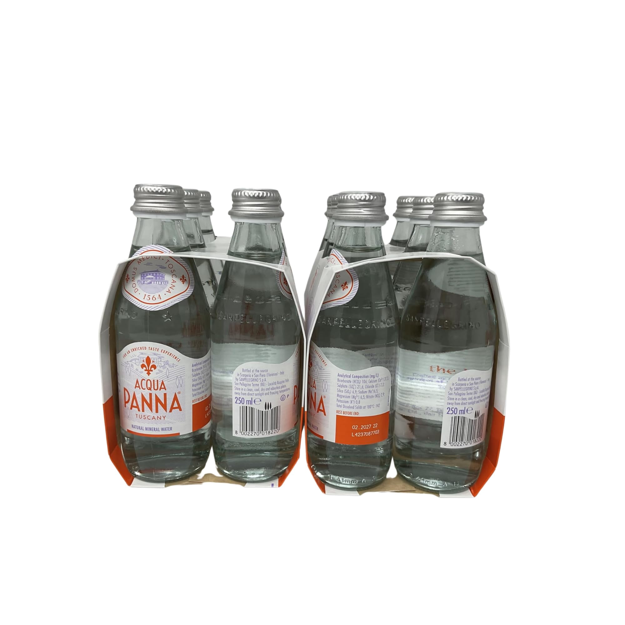 Aqua Panna Natural Spring Water 250 mL 8.8 Fluid Ounce Glass Bottles (12 Pack) – Premium Still Water Imported from Italy – Packaged by Voodoux Sales™