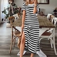 thumbnail image 1 of WILLBEST Vestidos Floreados para Mujer Vestido Casual de Mujer Moderno para Uso Diario Vestido Largo A Rayas Elegante para Primavera Verano con Zapatillas Cómodo y Versátil XXXXXGrande, 1 of 4