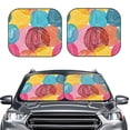 thumbnail image 2 of Haiem Colorful Wool Balls Car Windshield Sun Shade (2 Pieces) Foldable Windshield Sun Shade Car Accessories for Truck SUV Pickup-Small, 2 of 7