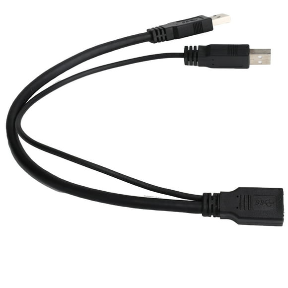 Female To Double Male Line, Plastic Extension Cord Converter Auxiliary Power USB 3.0 30cm For 2.5in Mobile Hard Disk