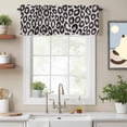 thumbnail image 2 of Leopard Print Valance Curtain for Windows Black Gray Animal Texture Rod Pocket Curtain Valances Short Window Treatments Panels for Kitchen Bathroom Laundry Room Basement 54 x 18 Inch, 2 of 9