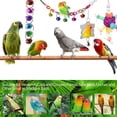 thumbnail image 3 of Campana colgante para mascotas, jaula para pájaros, hamaca, columpio, juguete de madera para masticar, percha para periquitos, cotorras, pájaros del amor, pinzones, Mynah, 3 of 7