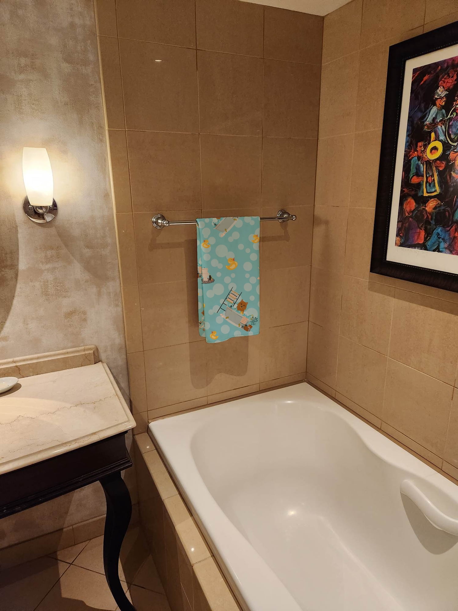Norwich Terrier in Bathtub Bath Towel Large 24 in x 42 in