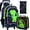 Black Green Dinosaur, variant on Rolling Backpack for Girls & Boys – Kids Roller Wheels School Bookbag with Lunch Bag, Wheeled School Bag for Children, Lightweight Travel Backpack for Elementary Students