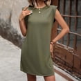 thumbnail image 2 of Dresses for Women 2026 Plus Size Fashion Temperament Solid Color Sleeveless T-shirt Skirt, 2 of 9