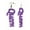 Purple, variant on Women's Afrocentric African Text Wood Dangle Pierced Earrings, Queen/Purple