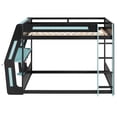thumbnail image 6 of Harper & Bright Designs Full Size Gaming Bunk Bed with Desk and LED, Wood Gaming Loft Bed Frame with Storage Shelves and USB Charging Ports, Blue, 6 of 20