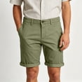 thumbnail image 5 of LEKWK Casual Shorts for Men Flat Front Chino Shorts with Belt Loops Button Closure Rolled Hem Relaxed Fit for Golf Travel Summer Everyday Wear Army Green XXL, 5 of 7
