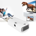 thumbnail image 1 of Adaptador Convertidor HDMI Hembra A VGA Hembra Spptty con Salida de Audio de 3,5 mm Blanco, 1 of 8
