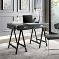 thumbnail image 4 of Posh Living Alleyne 2-Drawers Rectangle Wood Writing Desk in Black, 4 of 10