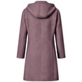 thumbnail image 5 of Caywon Women's Hooded Button Front Coat, Long Sleeve Casual Outerwear Jacket with Pockets, Relaxed Fit Everyday Fall Layering Coat, 5 of 6