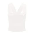 thumbnail image 4 of Baberdicy Knit Wide Strap Vacation Top - Women's Summer Beachy Casual Camisole, Breezy Loose Fit Y2K Style Crochet Tank (White | XL), 4 of 9