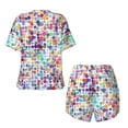 thumbnail image 5 of Lsque Colorful Watercolor Dots Women's Short-Sleeved Pajama Set - 2 Piece Soft and Lightweight Sleepwear Set-Medium, 5 of 9