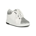 thumbnail image 1 of Women Glitter Panel Lace Up Hidden Wedge Sneaker 18938, 1 of 6