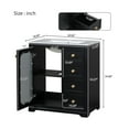 thumbnail image 4 of Seranor Modern Bathroom Vanity with Ceramic Sink, Shelves, Drawers, Wood, Black, 4 of 12