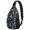 Alien UFO Deep Blue Pattern, variant on Alien Peace Sign Black Pattern Sling Backpack, Unisex Hiking Chest Pack with Side Mesh Pockets, Adjustable Ambidextrous Strap Gift Ideas for Hiking Cycling Walking