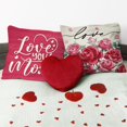 thumbnail image 4 of Valentine''s Day Pink Rose Bike Decorative Throw Pillow Covers 18x18 Set of 4, All You Need is Love Flower Porch Outdoor Home Decor, Love You More Be Mine Anniversary Wedding Holiday Cushion Case, 4 of 6