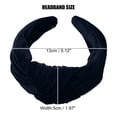 thumbnail image 4 of Diadema Anudada Ancha De Terciopelo, Diadema De Mujer, Aro Para El Cabello, Azul Oscuro, 4 of 7