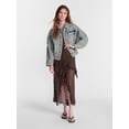 thumbnail image 2 of No Boundaries Oversized Denim Cotton Jacket, Women’s XXS-4X, 2 of 6