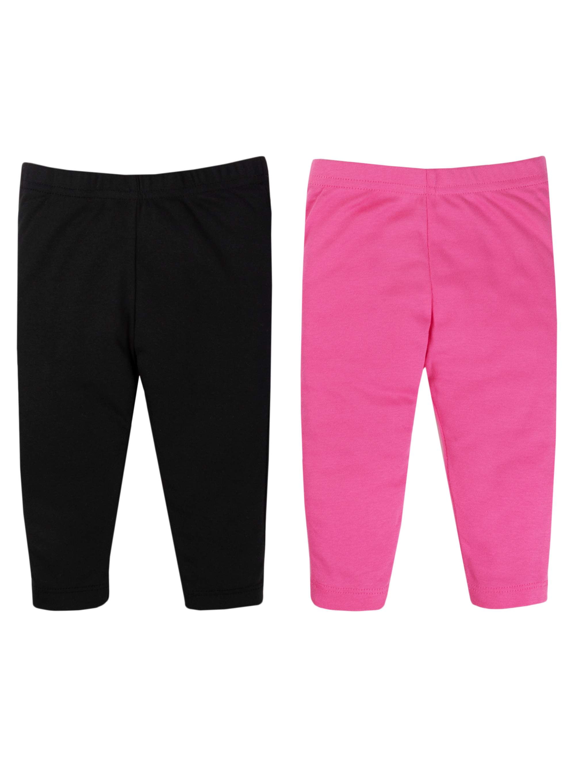 Little Star Organic Baby Girls' Knit Leggings, 2pack