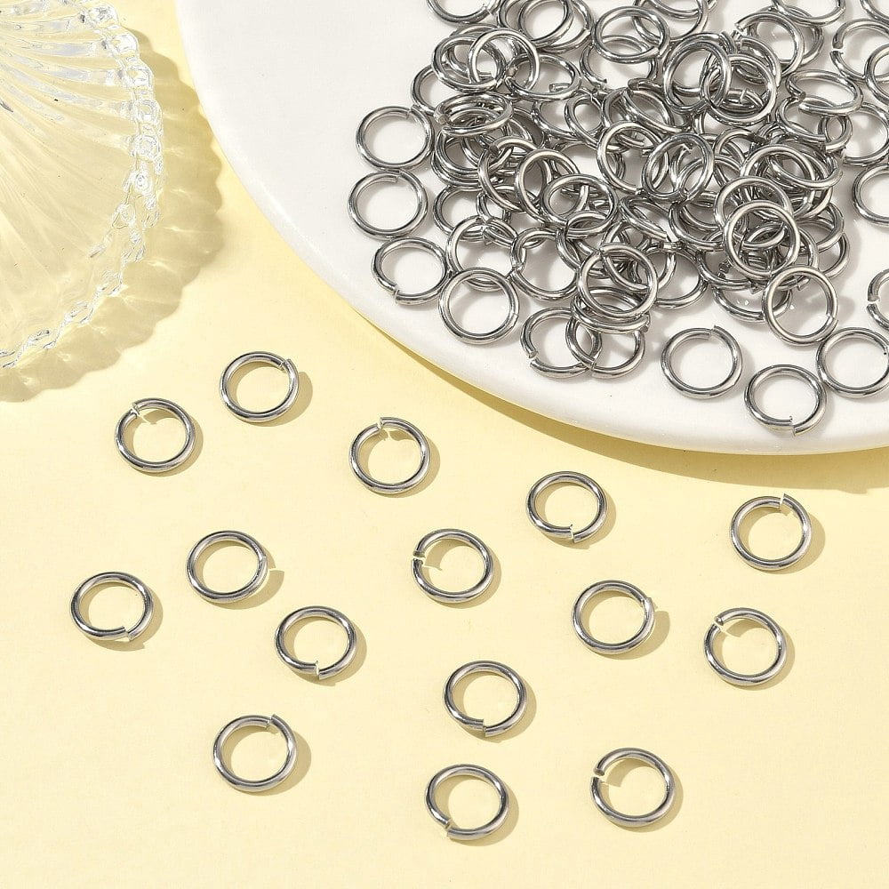 3000pc Resistant 304 Stainless Steel Open Jump Rings Round Stainless Steel Color 10x1.4mm Inner Diameter: 7.2mm Hole: 7mm